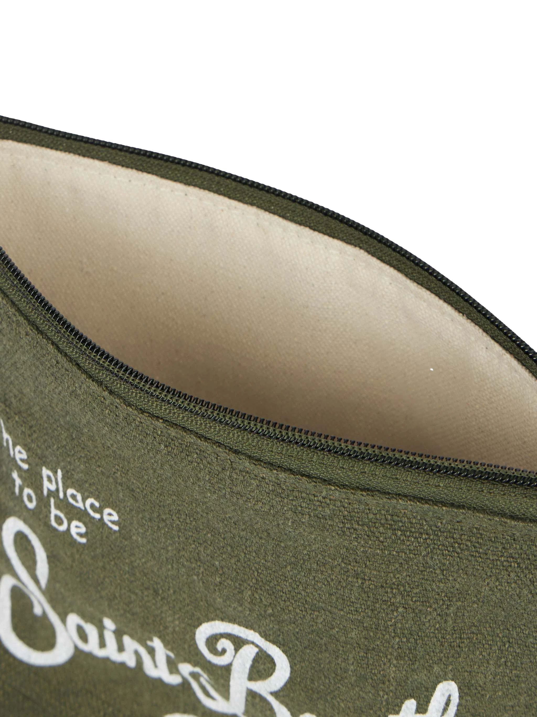 Aline military green linen pochette - Image 4