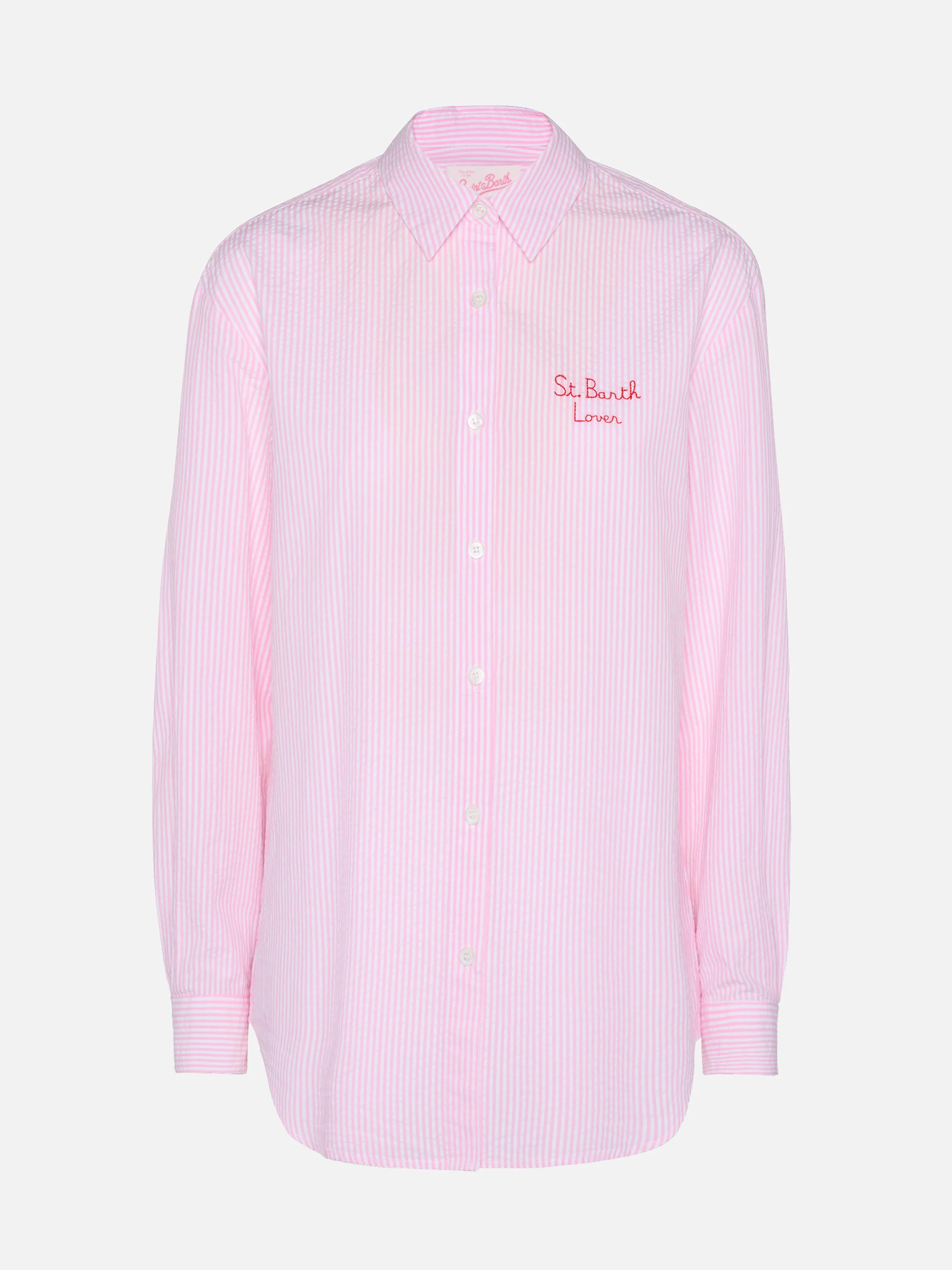 Brigitte striped seersucker shirt with Snoopy print - Image 5