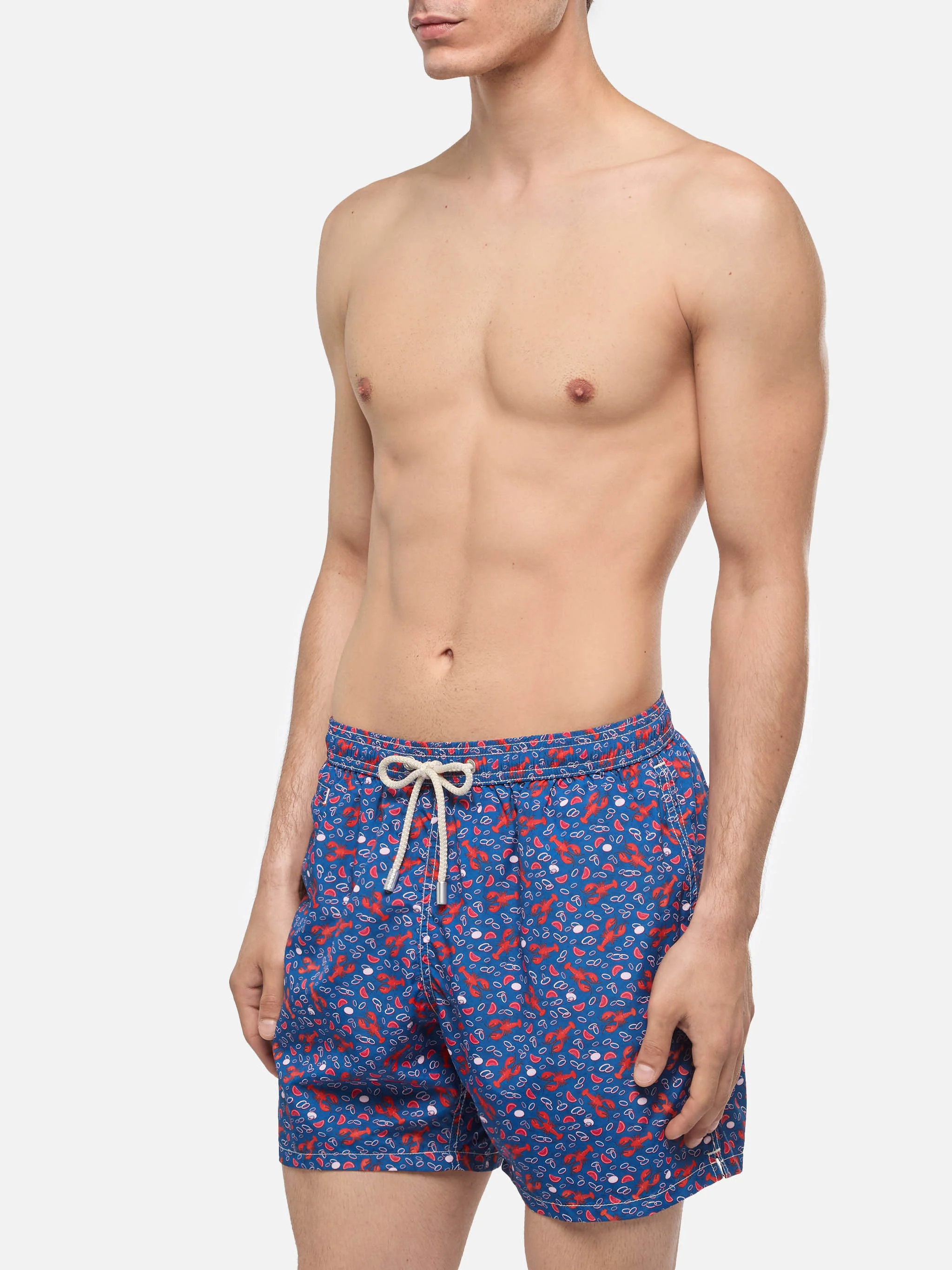 Lightweight fabric swim shorts Lighting with lobster print - Image 3