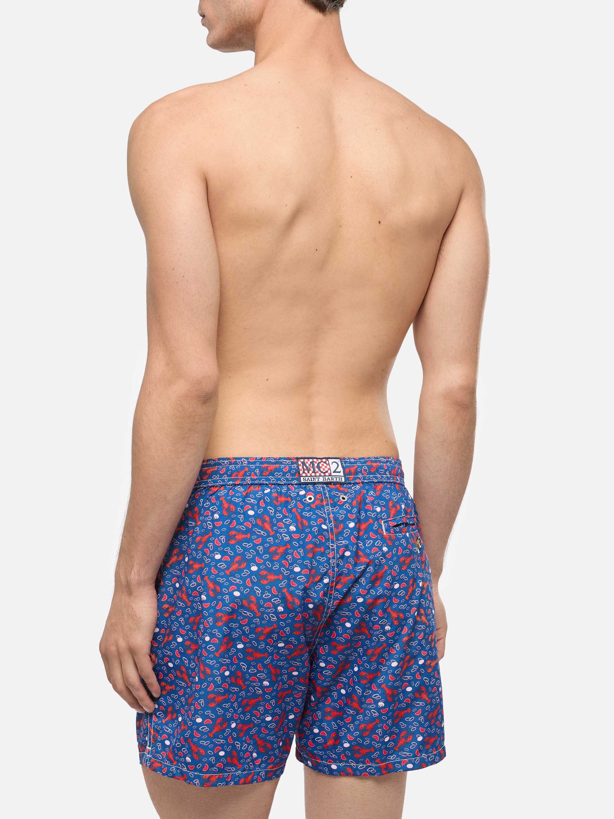 Lightweight fabric swim shorts Lighting with lobster print - Image 5