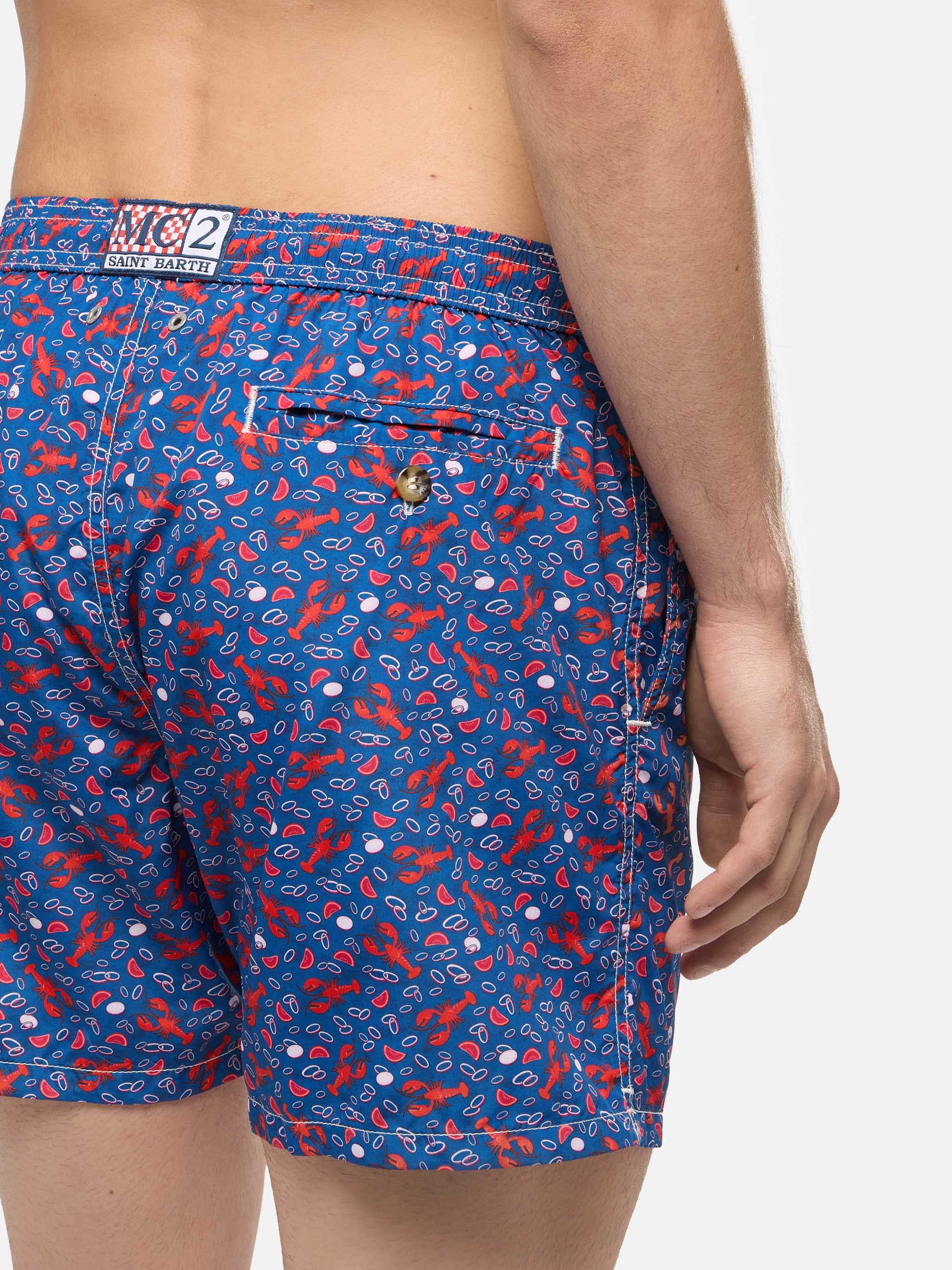 Lightweight fabric swim shorts Lighting with lobster print - Image 6