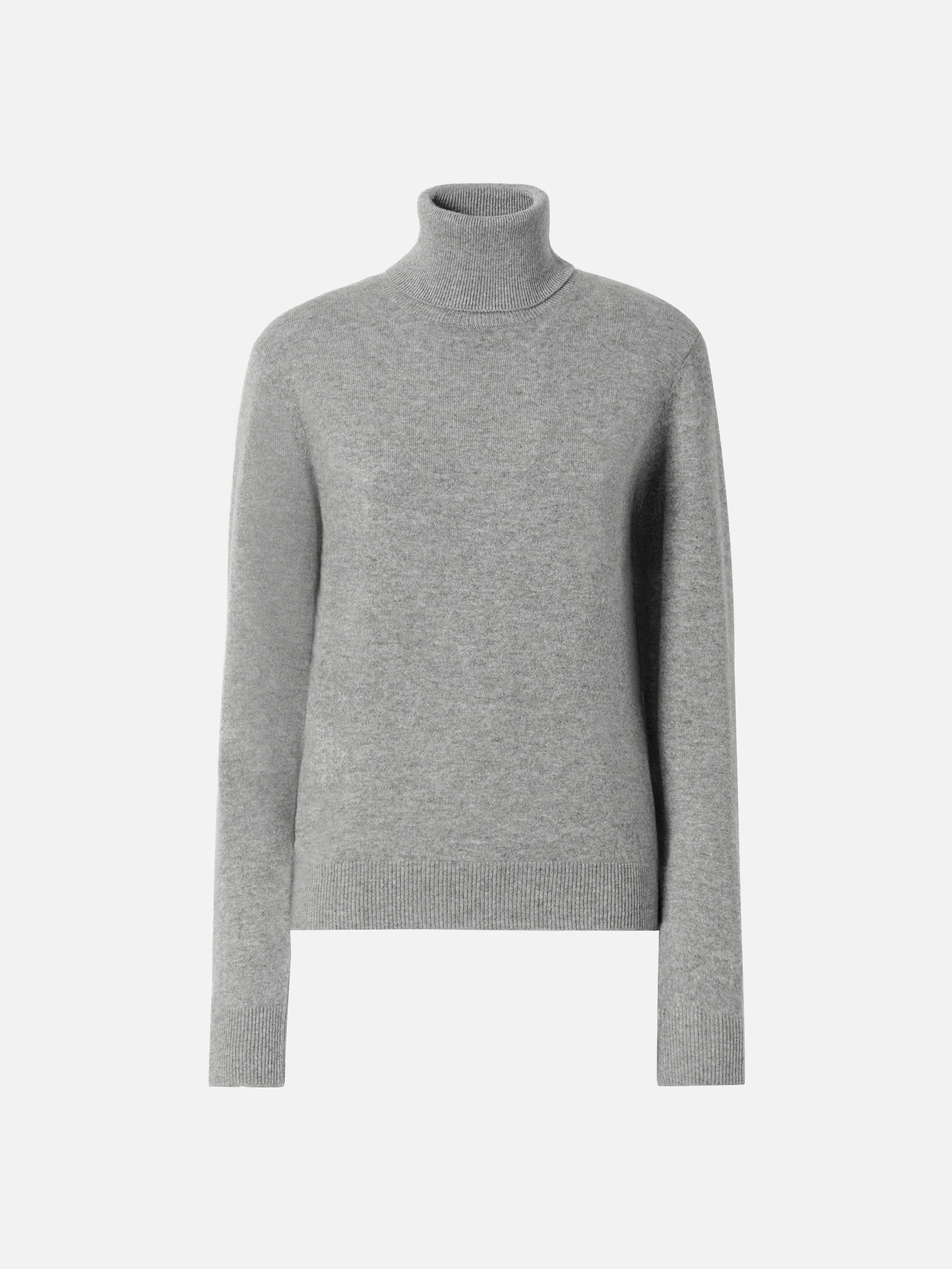 Moody turtleneck sweater in cashmere in grey melange with St. Barth embroidery - Image 5